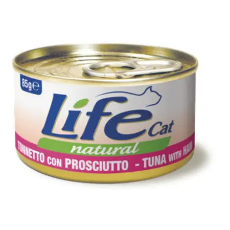 Вологий корм LifeCat Tuna With Ham для котів від 6 місяців, з тунцем та курячою шинкою, 85 г