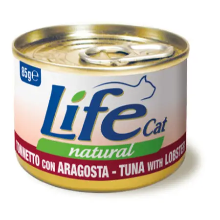 Влажный корм LifeCat Tuna With Lobster для кошек от 6 месяцев, с тунцом и омарами, 85 г