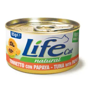 Влажный корм LifeCat Tuna With Papaya для кошек от 6 месяцев, с тунцом и папаей, 85 г