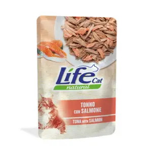 Вологий корм LifeCat Tuna with Salmon для котів від 6 місяців, тунець з лососем, 70 г
