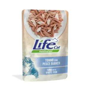 Вологий корм LifeCat Tuna With White Fish для котів від 6 місяців, з тунцем та білою рибою, 70 г