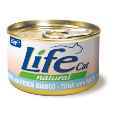 Вологий корм LifeCat Tuna With White Fish для котів від 6 місяців, з тунцем та білою рибою, 85 г
