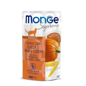 Вологий корм Monge Cat Wet Adult для котів з тунцем, гарбузом та молодою кукурудзою 80 г