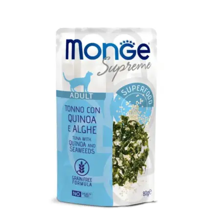 Вологий корм Monge Cat Wet Adult для котів з тунцем, кіноа та морськими водоростями 80 г