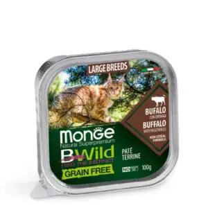 Вологий корм Monge Cat Wet Bwild Grain Free паштет з буйволом для котів 100 г
