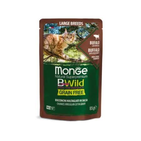Вологий корм Monge Cat Wet Bwild Grain Free з буйволом для котів 85 г