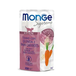 Вологий корм Monge Cat Wet Kitten для кошенят з тунцем, кіноа та молодою морквою 80 г
