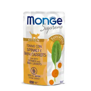 Вологий корм Monge Cat Wet Kitten для кошенят з тунцем, шпинатом та молодою морквою 80 г