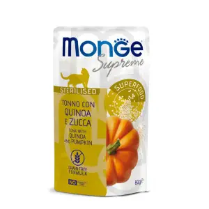 Вологий корм Monge Cat Wet Sterilised для стерилізованих котів з тунцем, кіноа та гарбузом 80 г