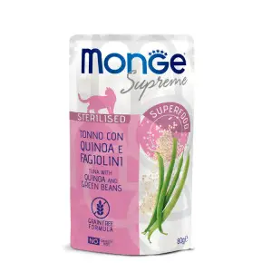 Вологий корм Monge Cat Wet Sterilised для стерилізовних котів з тунцем, кіноа та стручковою квасолею 80 г