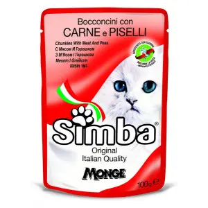 Вологий корм Monge Simba Cat Wet для котів м'ясні шматочки в соусі 100 г