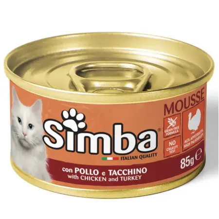 Вологий корм Monge Simba Cat Wet для котів Паштет з куркою та індичкою 85 г