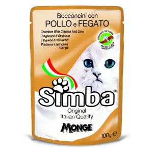 Вологий корм Monge Simba Cat Wet Шматочки курки та печінки в соусі 100 г