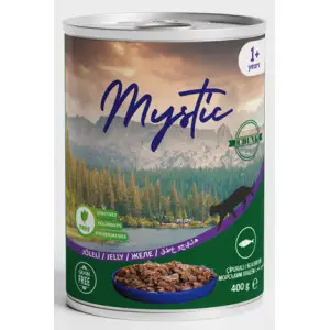Вологий корм Mystic для котів шматочки Морського ляща в желе 400г