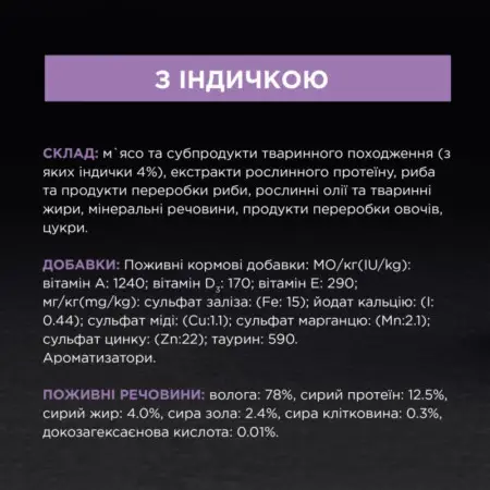 Вологий корм Purina Pro Plan Nutrisavour Delicate для котів з чутливим травленням, у підливці з індичкою, 85 г