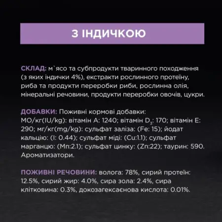 Вологий корм Purina Pro Plan Nutrisavour Kitten для кошенят, шматочки індички в соусі 85 г