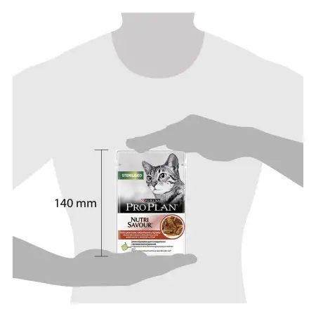 Вологий корм Purina Pro Plan Nutrisavour Sterilised для дорослих стерилізованих котів, шматочки яловичини у соусі, 85 г