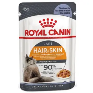Вологий корм Royal Canin Hair & Skin для дорослих кішок підтримка здоров'я шкіри та шерсті у желе, 85 г