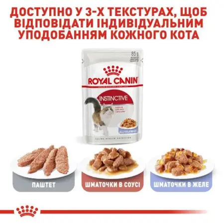 Вологий корм Royal Canin Instinctive для кішок, шматочки в желе, 85 г