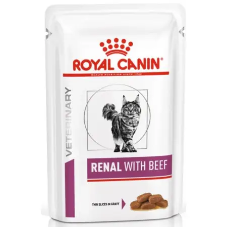 Вологий корм Royal Canin Renal при хронічній нирковій недостатності у кішок, яловичина, 85 г