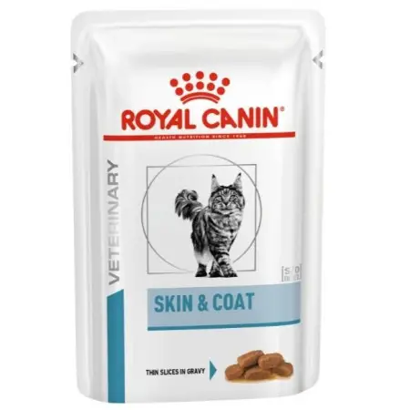 Влажный корм Royal Canin Skin & Coat при дерматозе и выпадении шерсти у кошек, 85 г