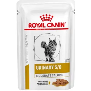 Вологий корм Royal Canin Urinary S/O Moderate Calorie при сечокам'яній хворобі у котів, шматочки в соусі, 85 г