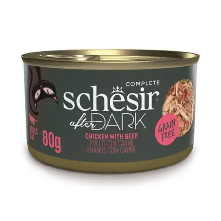 Влажный корм Schesir After Dark Chicken With Beef Курица с говядиной в бульоне для кошек 80г