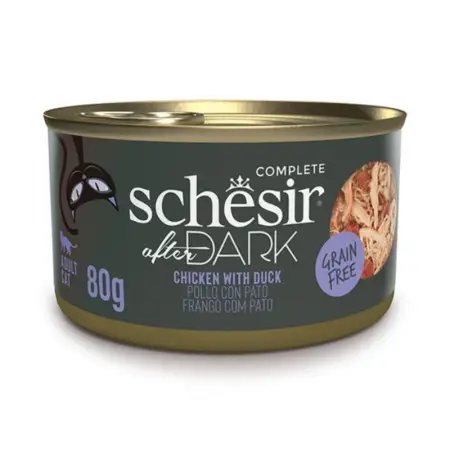 Вологий корм Schesir After Dark Chicken With Duck Курка з Качкою в бульйоні для котів 80г