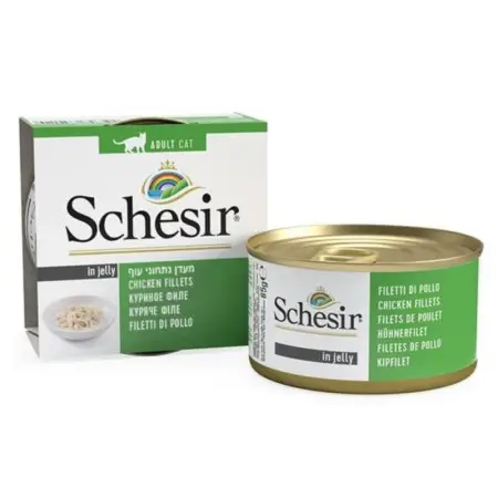 Влажный корм Schesir Chicken для кошек, куриное филе в желе 85 г