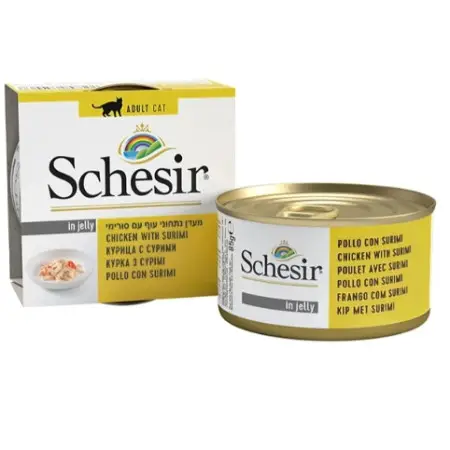 Влажный корм Schesir Chicken Surimi для кошек со вкусом филе курицы с сурими в желе 85 г