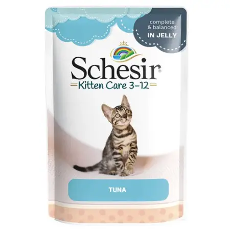 Вологий корм Schesir Kitten Care Tuna для кошенят з тунцем в желе 85 г