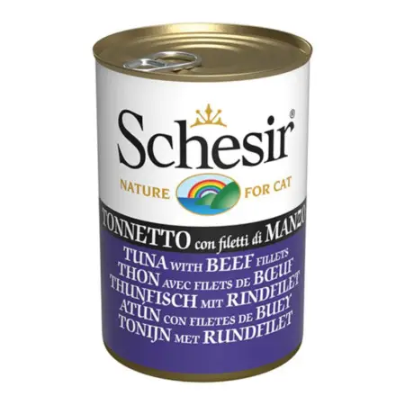 Влажный корм Schesir Tuna with Beef Fillets Тунец из филе Говядины в желе для кошек 140г