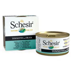 Влажный корм Schesir Tuna with Dorada для взрослых кошек с тунцем и советом в желе 85 г