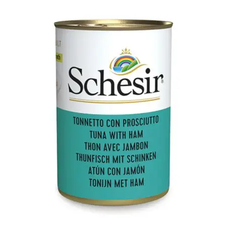Вологий корм Schesir Tuna with Ham Тунець з Шинкою в бульйоні для котів 140г