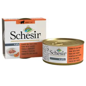 Влажный корм Schesir Tuna with Papaya для взрослых кошек с тунцем и папайей в желе 85 г