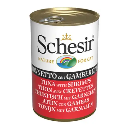 Вологий корм Schesir Tuna with Shrimps Тунець з Креветками в желе для котів 140г