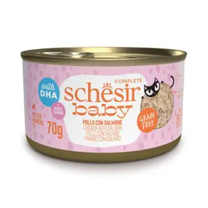 Вологий корм Schesir Ваву Chicken With Salmon Курка з Лососем в бульйоні для кошенят 70г