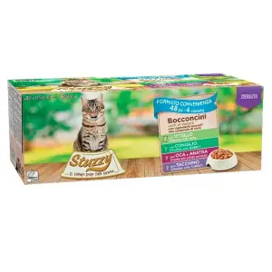 Вологий корм Stuzzy Cat Sterilized Multipack мультипак для стерилізованих кішок та кастрованих котів в соусі, пауч 48х85г