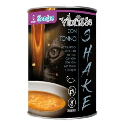 Вологий корм Суп для котів VIBRISSE SHAKE Senior тунець + VIT-C, 135 г