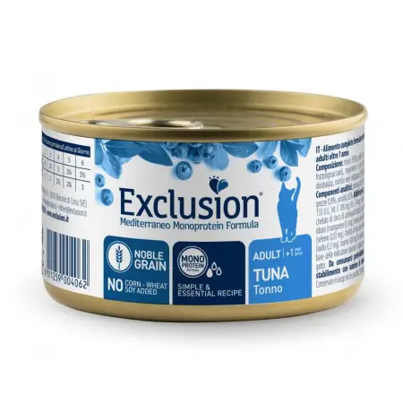 Вологий моноротеїновий корм Exclusion Adult Tuna для дорослих котів з тунцем 85 г