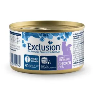Вологий моноротеїновий корм Exclusion Giant Sterilized Chicken для стерилізованих котів великих порід з куркою 85 г