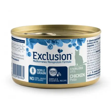 Вологий моноротеїновий корм Exclusion Sterilized Chicken 7+ для стерилізованих котів віком 7+ з куркою 85 г
