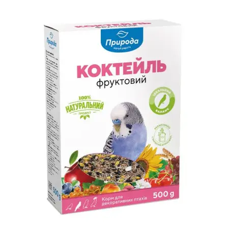Корм для волнистых попугаев Природа Коктейль Фруктовый, 500 г (PR241028)
