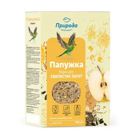 Корм для волнистых попугаев Природа Попугайчик, Энергия, 500 г (PR241083)