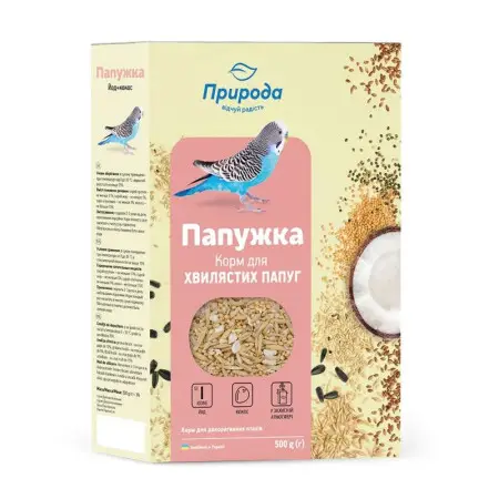 Корм для волнистых попугаев Природа Попугайчик, Йод и кокос, 500 г (PR241086)