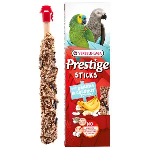 Versele-Laga Prestige Sticks Parrots Banana & Coconut topping ВЕРСЕЛЕ-ЛАГА ПРЕСТИЖ БАНАН І КОКОС ласощі для середніх і великих папуг 2х70г