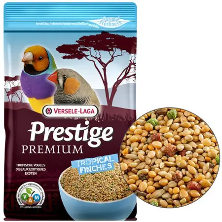 Versele-Laga Prestige Premium Tropical Finches ВЕРСЕЛЕ-ЛАГА ПРЕСТИЖ ПРЕМІУМ ТРОПІКАЛ повнораціонний корм для тропічних птахів , 800 г