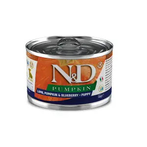Беззерновий  вологий корм Farmina N&D Grain Free Pumpkin Lamb Puppy Mini для цуценят з ягням, гарбузом та чорницею 140 г