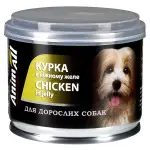 Вологий корм AnimAll для собак Курка в ніжному желе, 195г