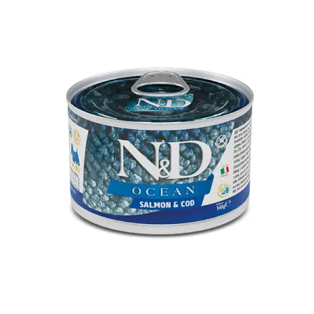Беззерновий вологий корм Farmina N&D Grain Ocean Salmon&Cod Mini Adult для собак дрібних порід з лососем і тріскою 140 г